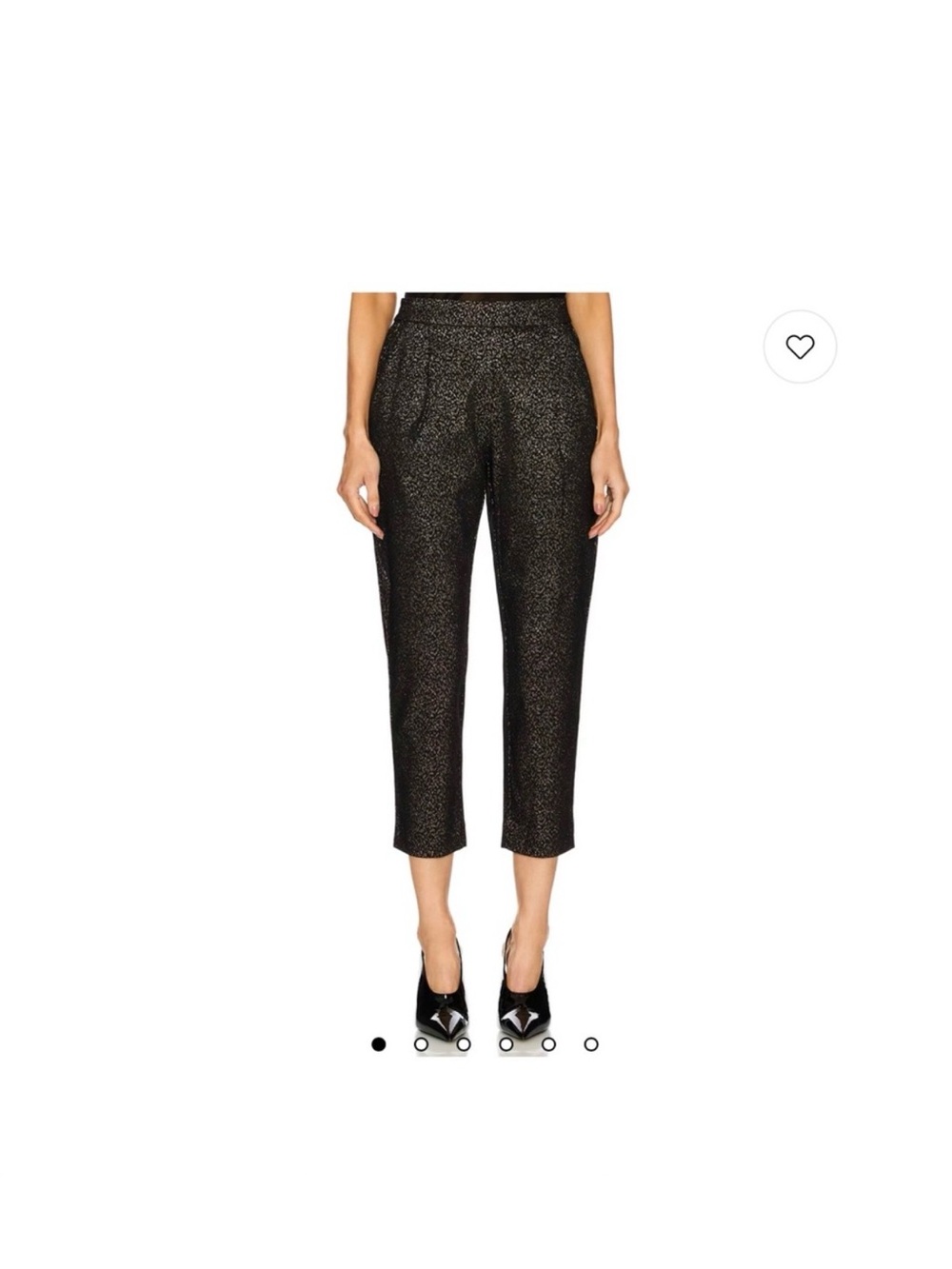 All Saints Black Metallic Cropped Trousers